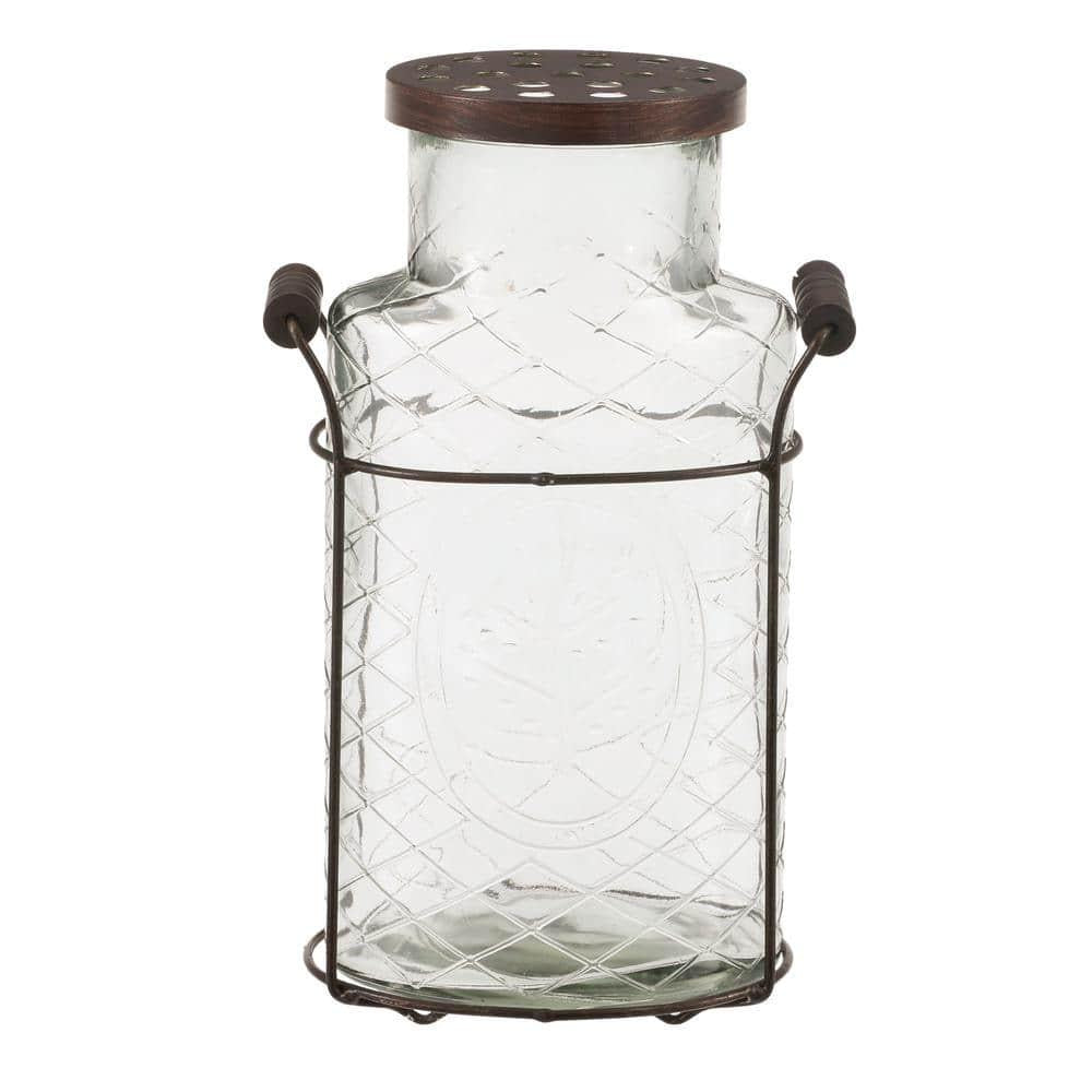 Glass and Metal Decorative Vase