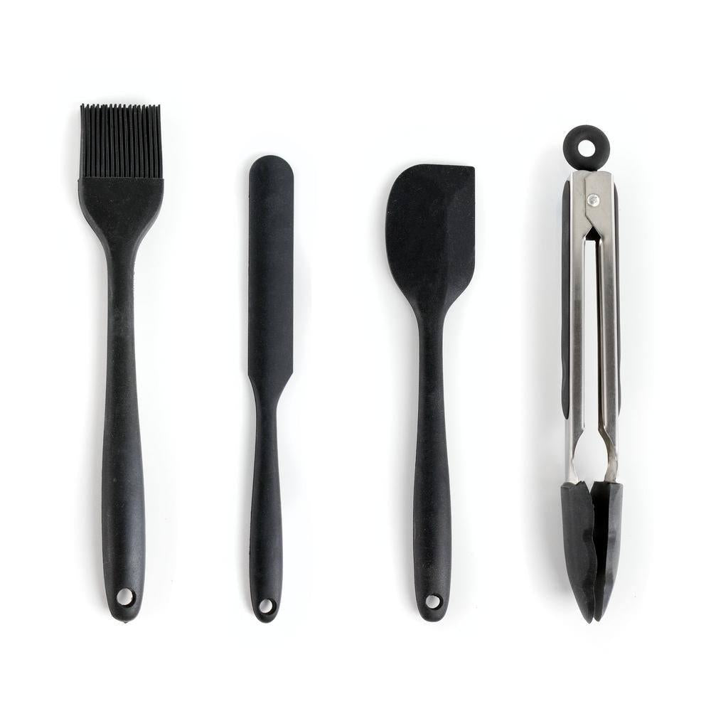 Gray Silicone and Stainless Steel Cooking Utensils (Set of 14)