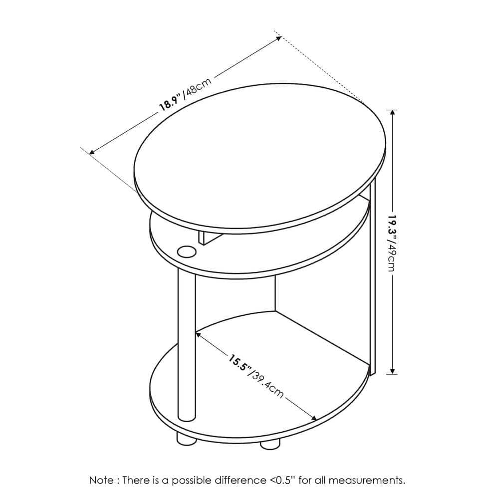 Jaya Walnut Oval End Table