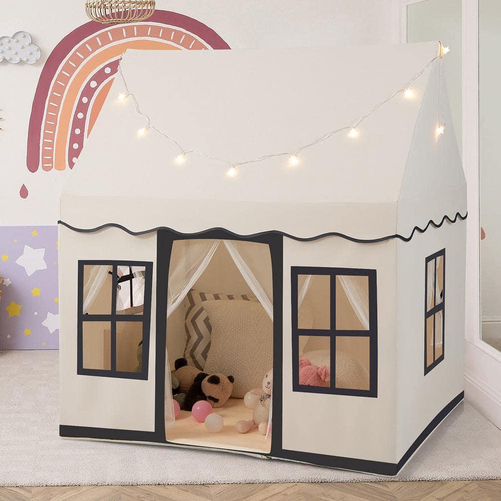 Kids Play Castle Tent Large Playhouse Toys Gifts with Star Lights Washable Mat