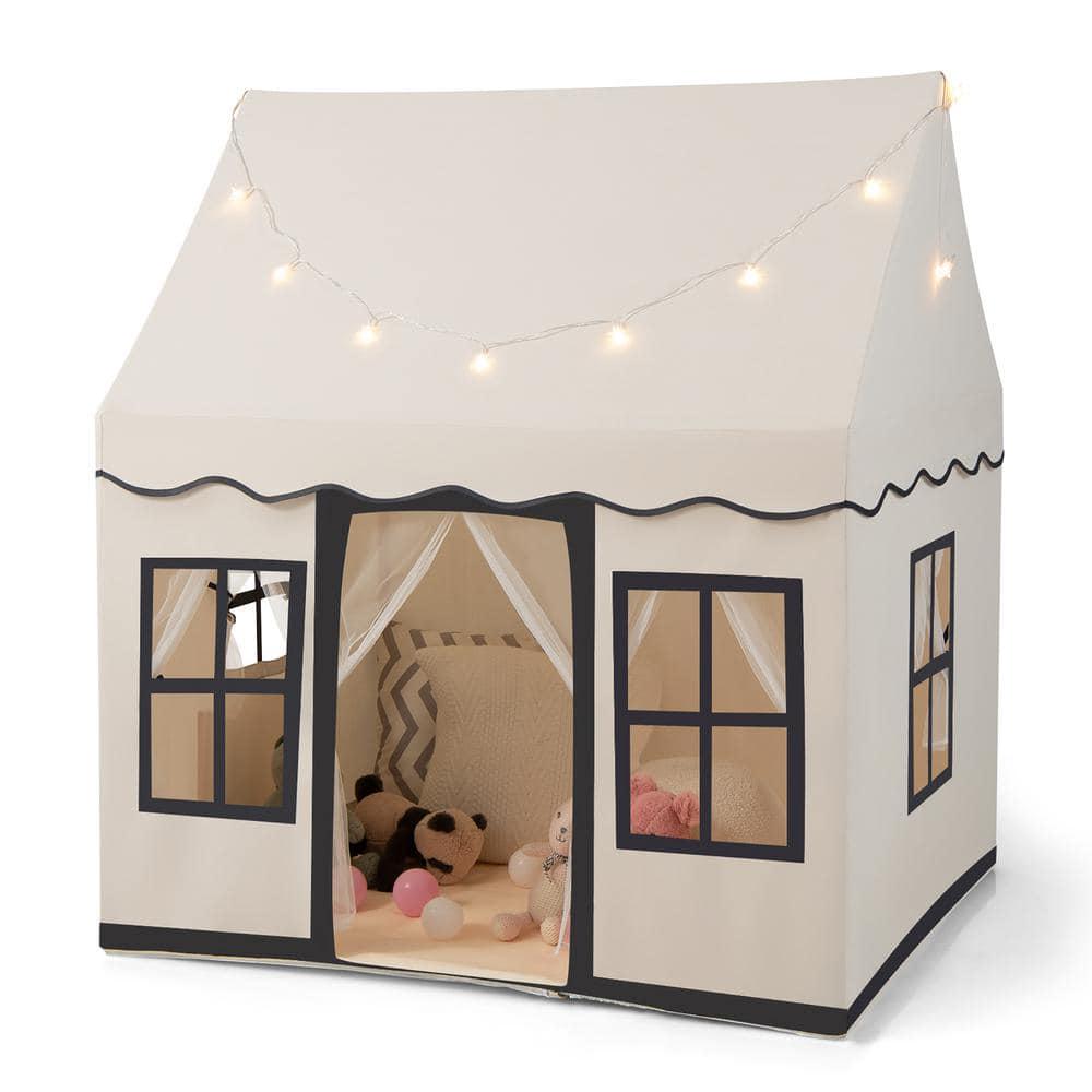 Kids Play Castle Tent Large Playhouse Toys Gifts with Star Lights Washable Mat