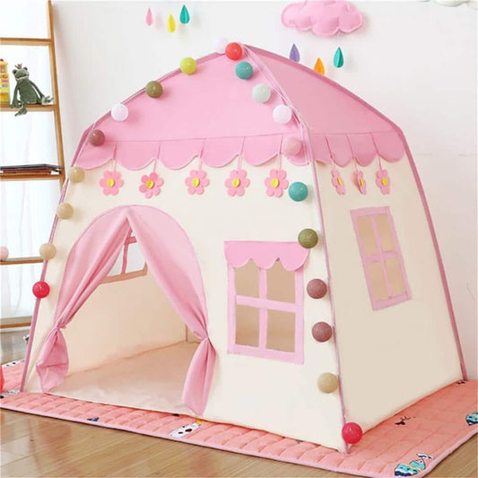 Kids Play Tent for Girls, Princess Castle Tent, Large Playhouse Toys for Children Indoor Outdoor Plays and Games