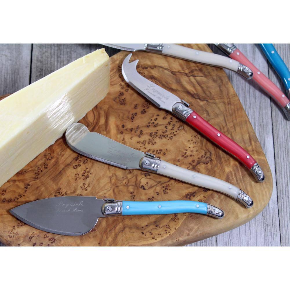 Cream and Blue Cheese Knife and Spreader Set Laguiole 7-Piece