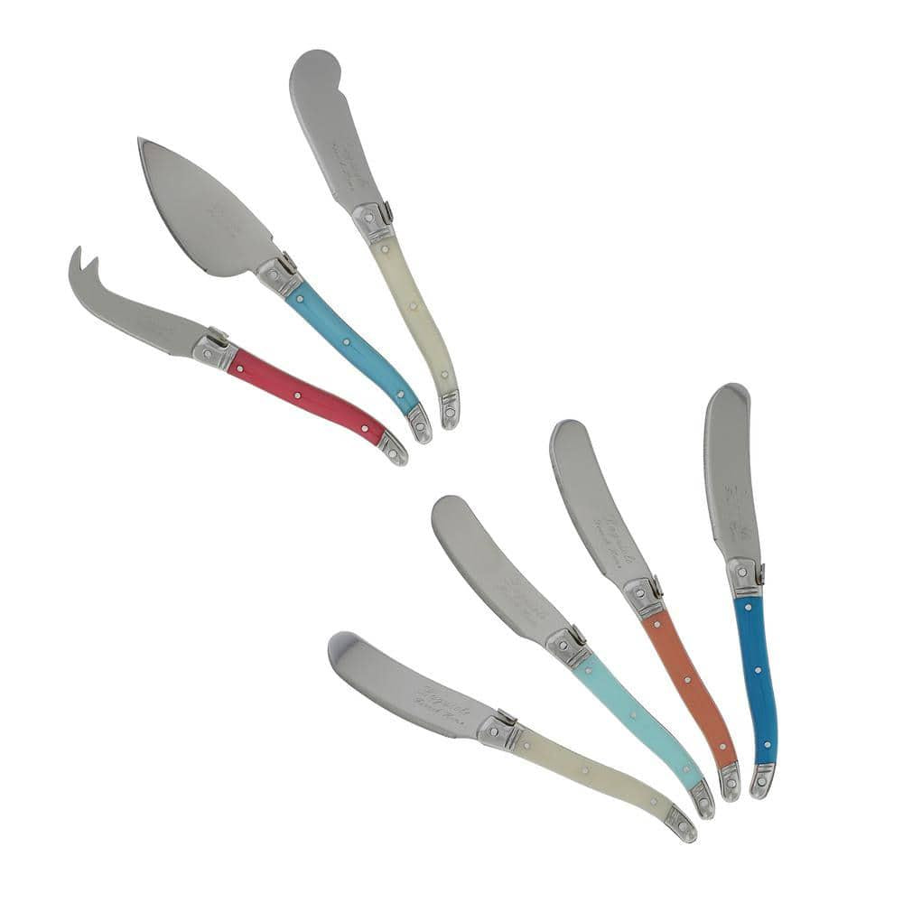 Cream and Blue Cheese Knife and Spreader Set Laguiole 7-Piece