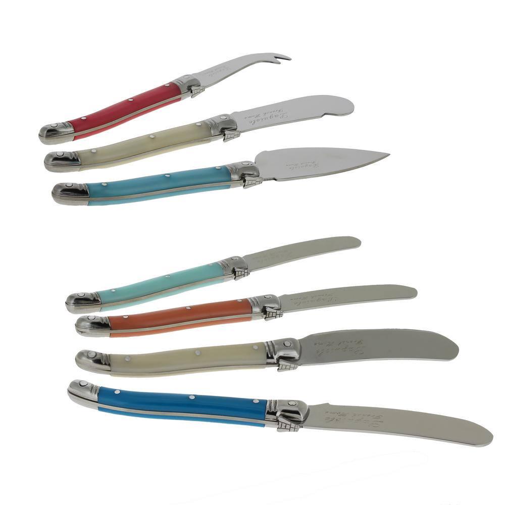 Cream and Blue Cheese Knife and Spreader Set Laguiole 7-Piece