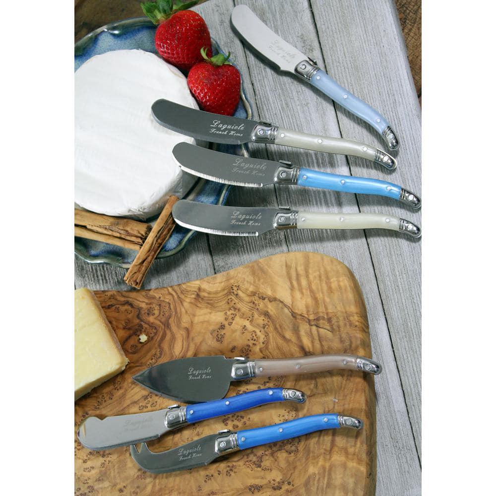 Cream and Blue Cheese Knife and Spreader Set Laguiole 7-Piece