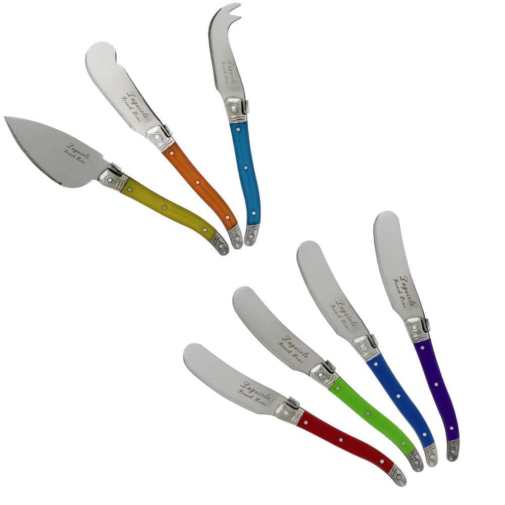 Cream and Blue Cheese Knife and Spreader Set Laguiole 7-Piece