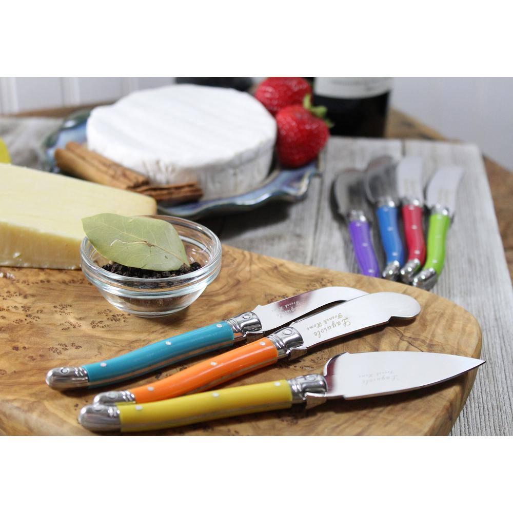 Cream and Blue Cheese Knife and Spreader Set Laguiole 7-Piece