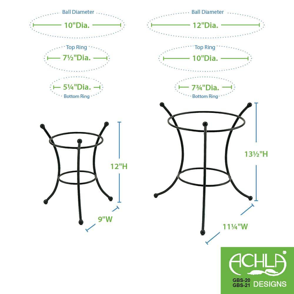 Multi-Use Stand for Planter, Birdbath, Ball, 11.25 in. Tall Black Powder Coat Finish