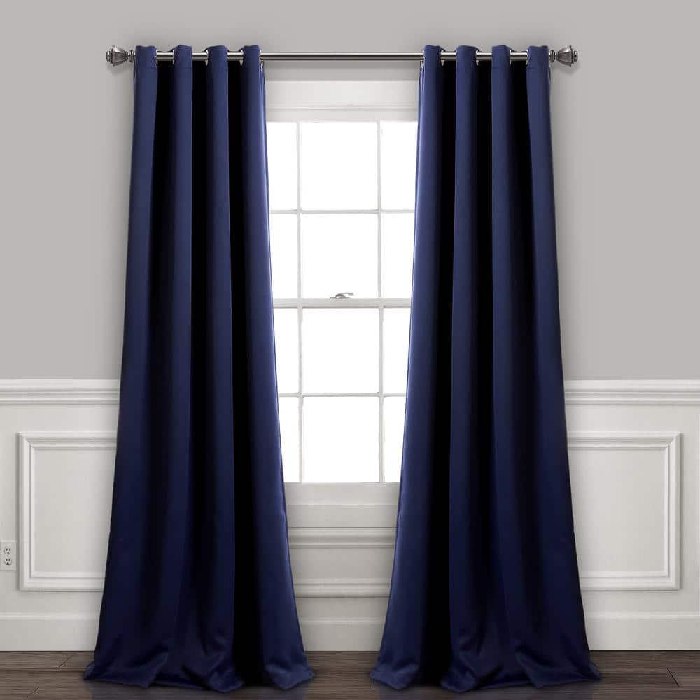 Navy Insulated Grommet Blackout Room Darkening Window Panel - 84 in. x 52 in. (2-Piece)