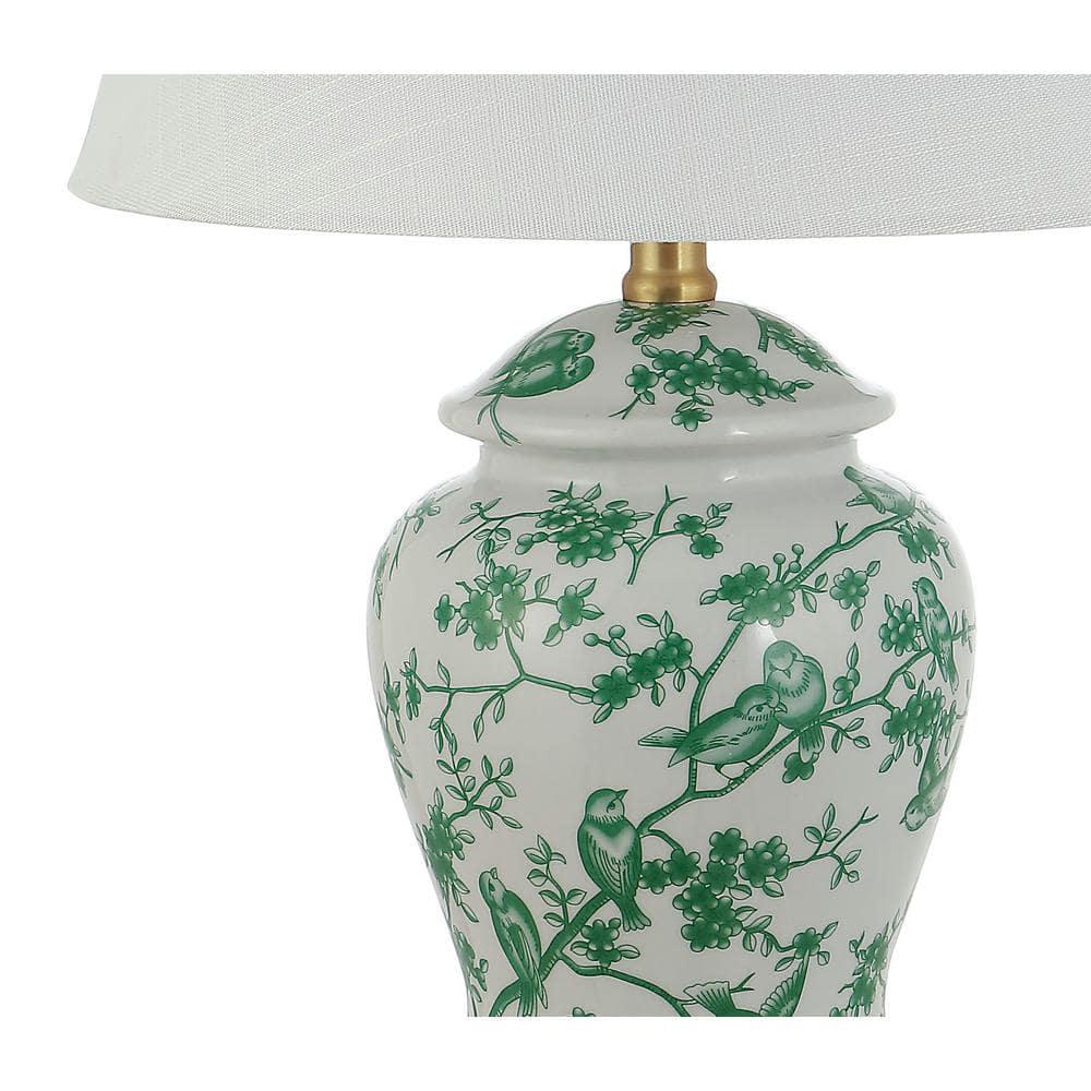 Gray/White Chinoiserie Classic LED Table Lamp Penelope 22 in.