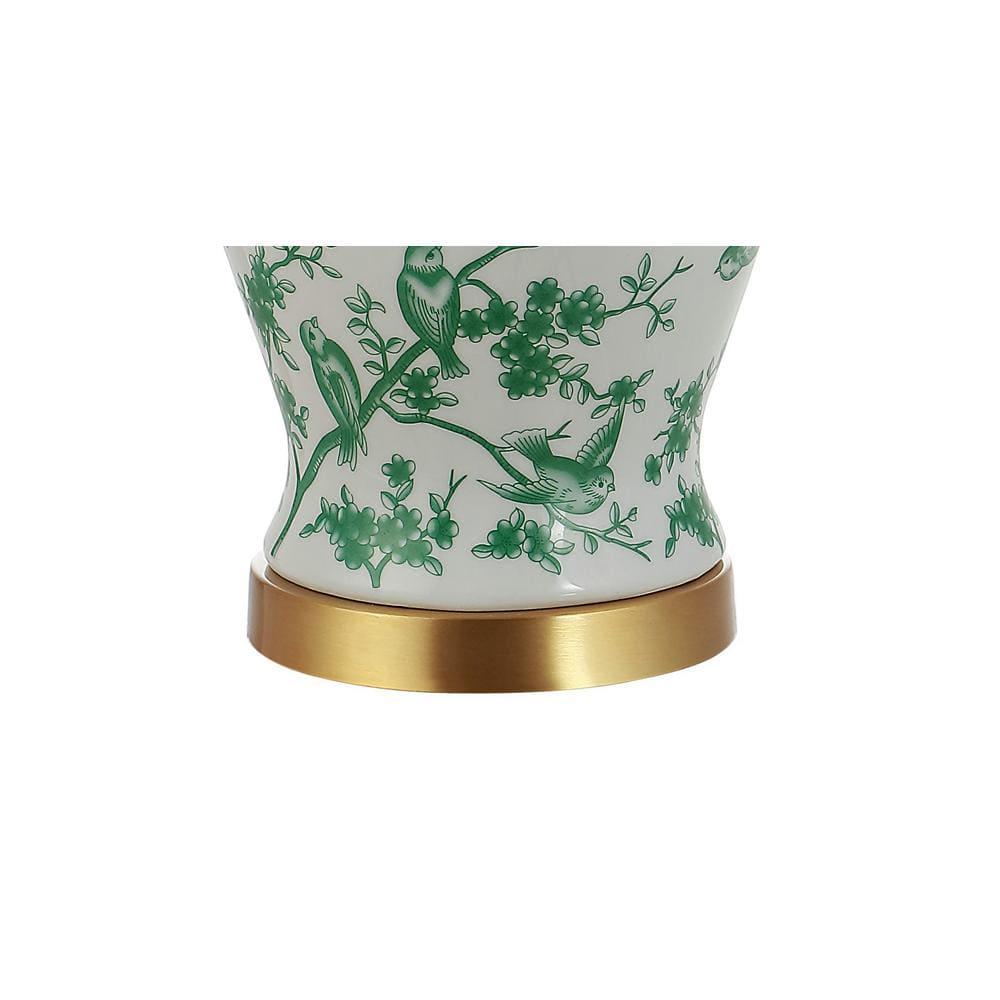 Gray/White Chinoiserie Classic LED Table Lamp Penelope 22 in.