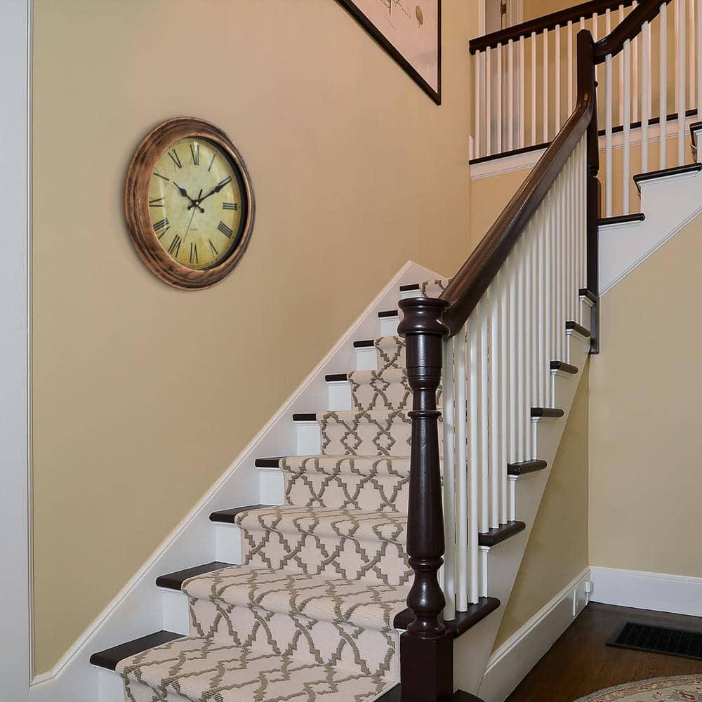 Retro Decor Bronze Rustic Wall Clock For Living Room, Kitchen, Dining Room, Plastic