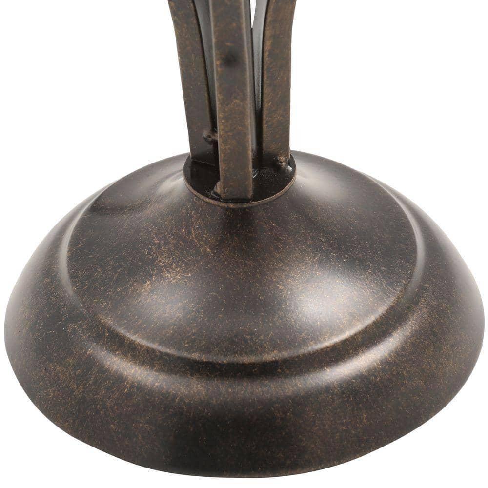 Bronze Table Lamp with Natural Linen Shade Rhodes 28 in.