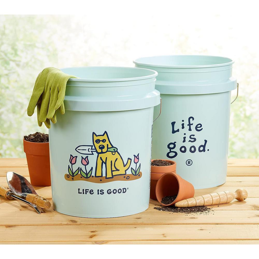 Rocket's Garden 5 Gallon Bucket, 2 Pack - Sage Green