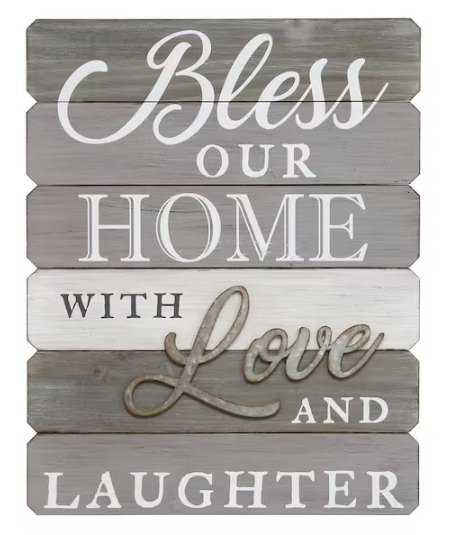 Wall Art - Bless our home with love and laughter