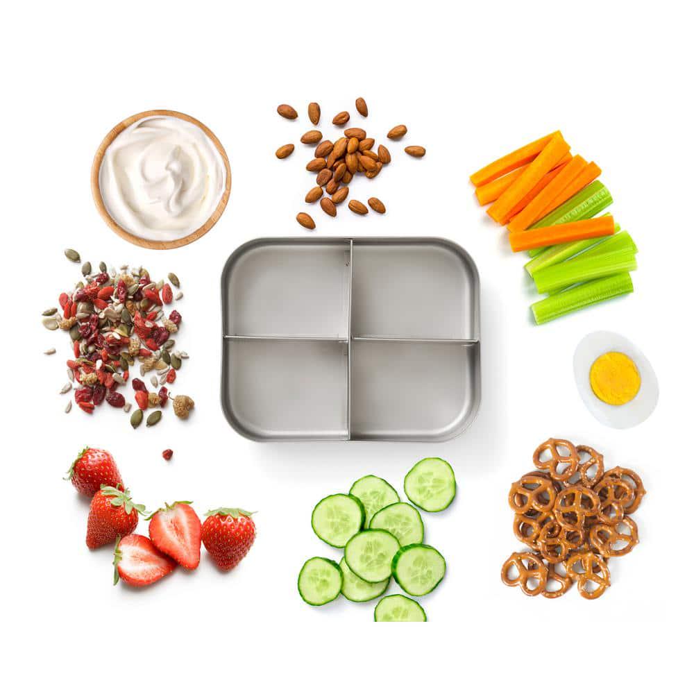 Stainless Steel Kids' Bento Box, 4-Partitions