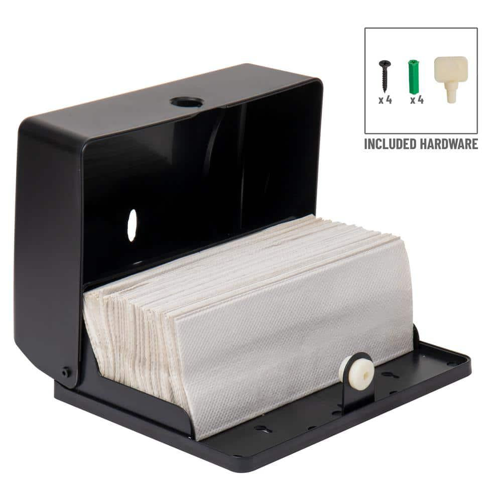 Wall Mount Black Paper Towel Tri-Fold Towel Dispenser 10.25 in. L x 3.75 in. W x 8 in. H