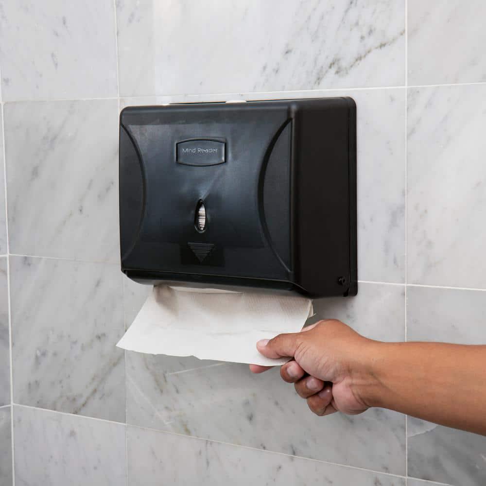 Wall Mount Black Paper Towel Tri-Fold Towel Dispenser 10.25 in. L x 3.75 in. W x 8 in. H