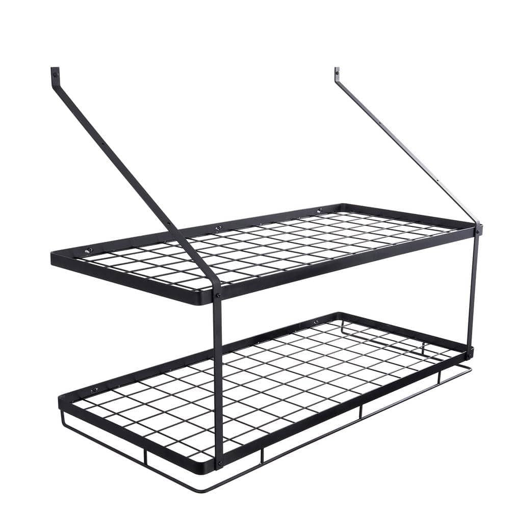 Wall Mounted Pot Rack 30 in. Pot and Pan Hanging Rack 55 lbs. Loading Weight Pot and Pan Hanger,Black