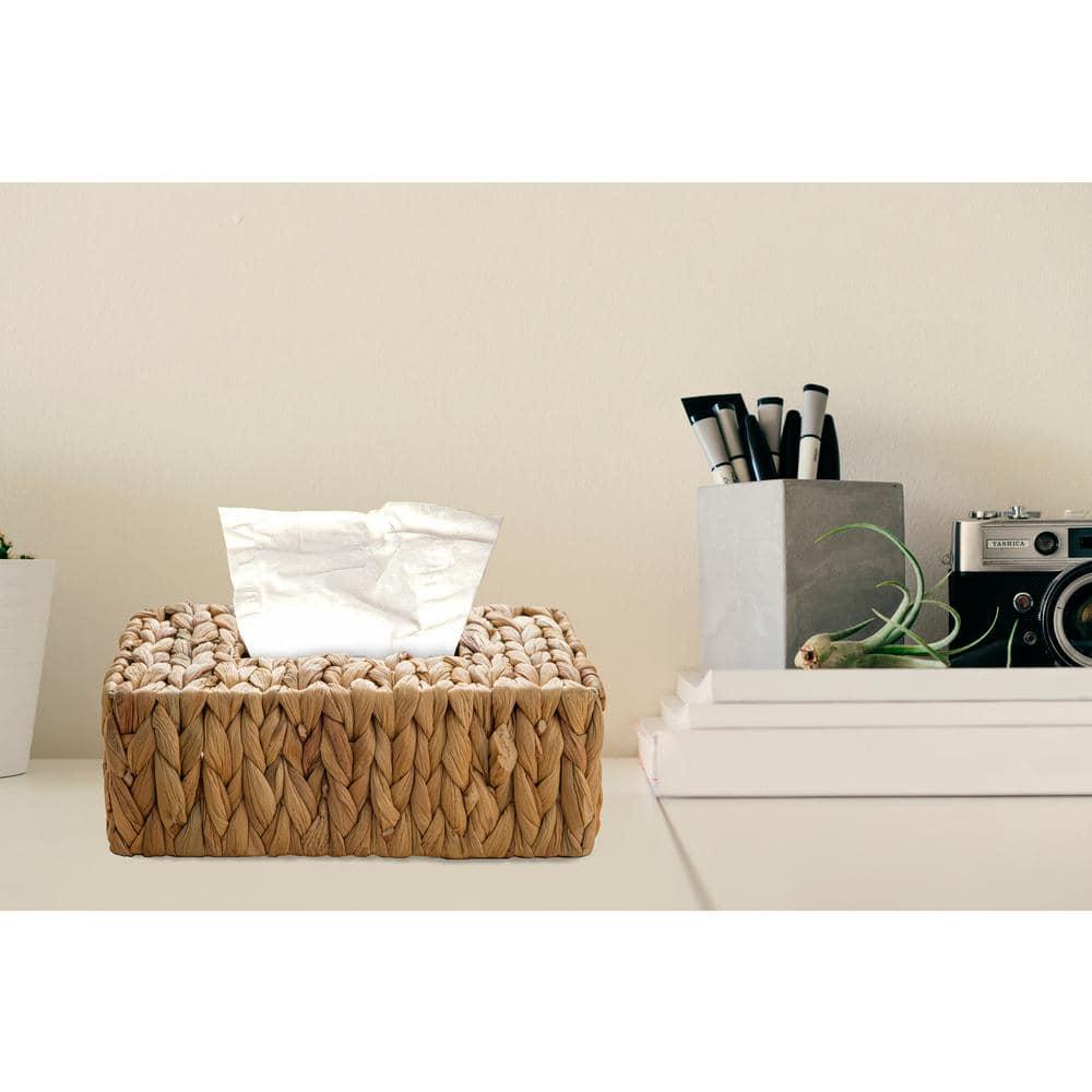 Water Hyacinth Wicker Rectangular Tissue Box Cover